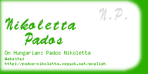 nikoletta pados business card